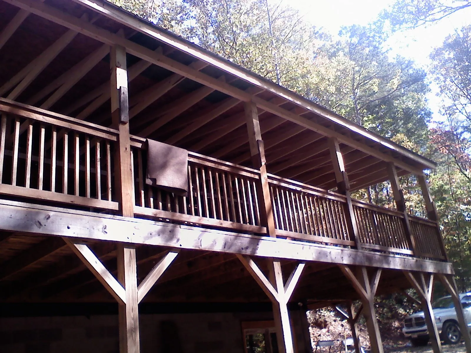 Timber framing under a new elevated porch and deck — Roof Leak Repair in Marion by Roofing Brothers